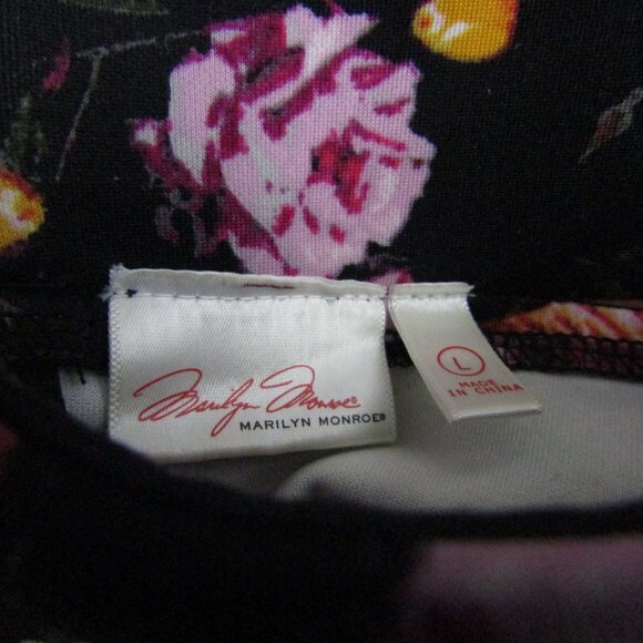 Marilyn Monroe Floral Mini Skirt Large Black Romantic Girly Flounce - Picture 9 of 10